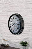 Hediyelik 40 Cm Siyah Metal Kreter Duvar Saati