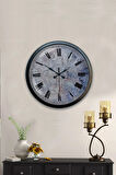 Hediyelik 40 Cm Siyah Metal Kreter Duvar Saati