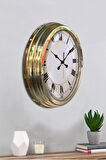 Duvar Saati 40 Cm Metal Gold Renk Romen Dekoratif Modeli
