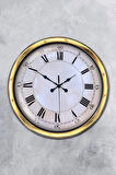 Duvar Saati 40 Cm Metal Gold Renk Romen Dekoratif Modeli