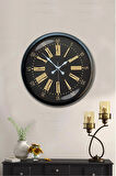 Hediyelik Duvar Saati 40 Cm Metal Siyah Renk Timeclock Modeli
