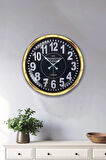 Hediyelik 40 Cm Gold Metal Kensington Duvar Saati Clock