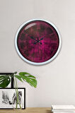 Hediyelik 40 Cm Beyaz Metal Mor Duvar Saati