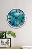 40 Cm Beyaz Metal Dekoratif Duvar Saati