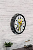 Hediyelik 40 Cm Siyah Metal Bird Duvar Saati