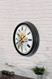 Hediyelik 40 Cm Siyah Metal Bird Duvar Saati