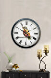 Hediyelik 40 Cm Siyah Metal Bird Duvar Saati