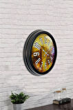 Hediyelik 40 Cm Siyah Metal Modern Duvar Saati