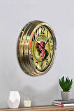 Hediyelik 40 Cm Gold Metal Ross Gold Gül Duvar Saati Clock
