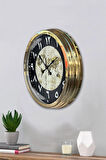 Hediyelik 40 Cm Gold Metal Arabia Maps Duvar Saati