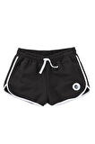 Pamuklu Kadın sporcu şortu , baya şort yan çift biyeli 3 cepli , bağcıklı lastikli