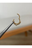 316 L Cerrahi Çelik Zirkon Taş Detaylı Halka Kıkırdak Helix Tragus Piercingi