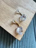 %100 316 L Cerrahi Çelik Büyük Kalp Modeli Çelik Göbek Piercingi 10 mm