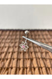 316 L Cerrahi Çelik Anti Alerjik Çiçek Modeli Gümüş Renginde Göbek Piercingi