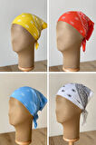 %100 Pamuklu Klasik Desen Unisex 4lü Bandana Seti Renkli Bandana Etnik Desenli A Kalite Bandana