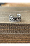 Ayarlanabilir Ölçü 925 Ayar Gümüş Kaplama Klasik Desen İşçilikli Tasarım Yüzük