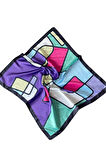 2 Li Saten Bandana Seti Saten Fular Saten Çanta Aksesuarı Özel Desen Bandana 45X50 Cm
