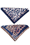 2 Li Saten Bandana Seti Saten Fular Saten Çanta Aksesuarı Özel Desen Bandana 45X50 Cm