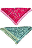 2 Li %100 Pamuklu Bandana Seti Özel Desen Bandana Fular Çanta Aksesuarı Bandana 45x50 Cm