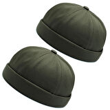 2 Li Set %100 Pamuk Cap Ayarlanabilir Docker Şapka Yazlık Takke Şapka Retro Şapka Takke Şapka