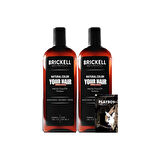 Brickell 237 ml 2 Adet Anti-White Beyaz Karşıtı Saç Sakal Şampuanı + Jel Hediye
