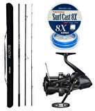 YekOutdoor Profesyonel Olta Seti Okuma Alijos Surf 435 cm 100+250 gr 3 Parça&Shimano Makina Speedmaster 14000 XTD
