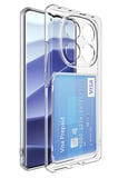 Xiaomi Redmi Note 14 Pro Plus Kılıf Kart Şeffaf Silikon - Şeffaf