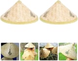 Naturel Renk Cambodia Kamboçyalı Vietnam Şapkası PVC Hasır
