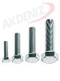 Akdeniz DIN933 M5*15 Mm Galv. Kaplamalı Cıvata 500 Adet
