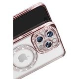 Apple İphone 16 Pro Max Kılıf Joke Simli Magneticsafe Kılıf - Pembe