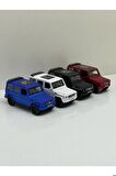 Mercedes G63 Jeep 4'Lü Set Koleksiyonluk Metal Sesli Işıklı Diest Car Oyuncak model Araba 12 cm