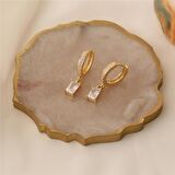 925 Ayar Gümüş Baget Taşlı Sallantılı Küpe