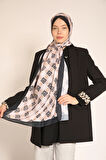 Akel Pudra Geometrik Desenli Şal – Soft Renklerle Modern Tarz