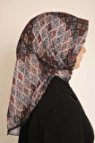 Akel Kiremit Siyah Etnik Desenli Eşarp – Modern ve Renkli Kombinlerin Vazgeçilmezi