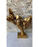 Üçlü Yüz Figürlü (Büyük) Gold Biblo