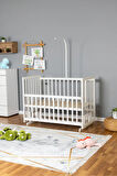 Ahşap Beşik Anne Yanı Beşik Beyaz 60x120 - Uyku Setsiz Yataksız