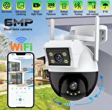  Wifi Ptz Kamera 8mp Çift Ekran  Ip Kamera Dış Mekan Gece Görüşlü Nesne Takip Özellikli FULHD