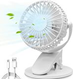 USB Klipsli Masaüstü  Fan 360° Dönen Taşınabilir Puset Klipsli Şarj Edilebilir ,3 hız ayarı  Bebek Arabası, Ev, Ofisyatak odası, yatak odası, çocuk arabası için
