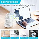 USB Klipsli Masaüstü  Fan 360° Dönen Taşınabilir Puset Klipsli Şarj Edilebilir ,3 hız ayarı  Bebek Arabası, Ev, Ofisyatak odası, yatak odası, çocuk arabası için