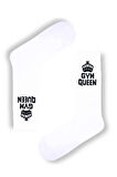 GYM Queen Yazılı Tenis Spor Çorap