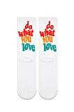 Do What You Love Renkli Yazılı Tenis Spor Çorap