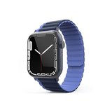 Apple Uyumlu Watch 42mm Mo-wb1 Çift Renk Mıknatıslı Silikon Kordon (saat Değildir) - Lacivert-mavi