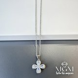 Rodyum Zirkon Taşlı Zincir Çelik Uç Kısmı Pirinç Kolyeler 40 + 5 Cm Uzatma Payı - Kl0132