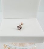 Rose Zirkon Taşlı Uç Kısmı : Pirinç Kıkırdak Bar Uzunluğu : 6 Mm / Bar Kalınlığı 0.8 Mm / Top Boyu 3 Mm - Pt0040-2