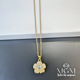 Zirkon Taşlı Zincir Çelik Uç Kısmı Pirinç Kolyeler 40 + 5 Cm Uzatma Payı - Kl0130