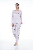 Estiva Desenli Uzun Kol Viskon Bayan Pijama Takım