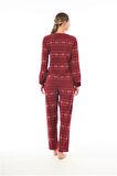Estiva Desenli Günlük Peluş Polar Bayan Pijama Takım