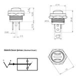 Minik Metal Buton Terminalli - Siyah Renk