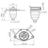 Römork Soketi - N Tip Metal - 7 Pin