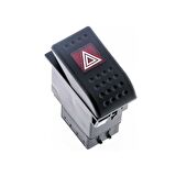 Universal Sinyal Flaşör Düğmesi Anahtarı 7 Pin Rocker Switch Buton - Ampullü 12V